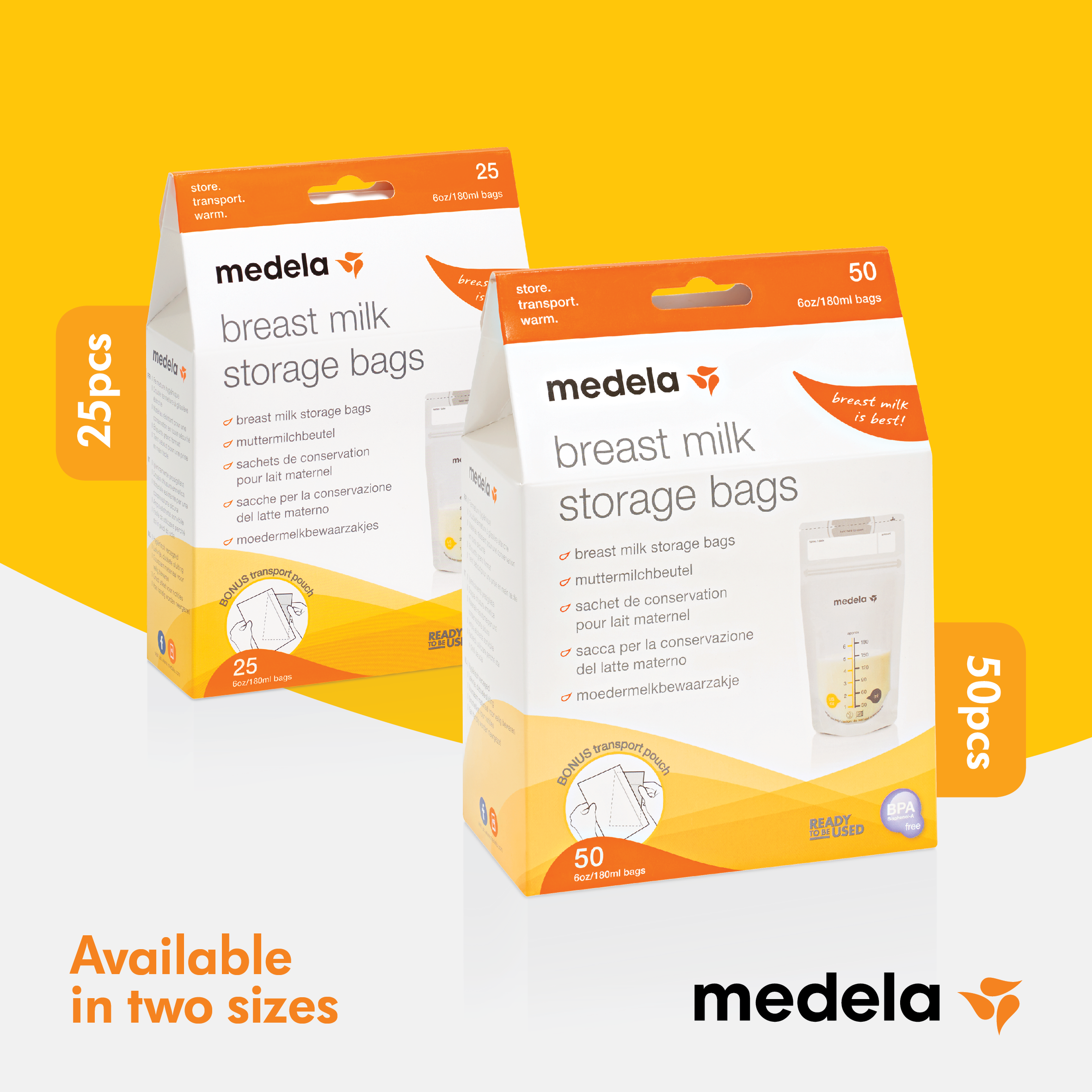 Medela Pump & Save Breastmilk Freezer or Storage Bags 20's ( With